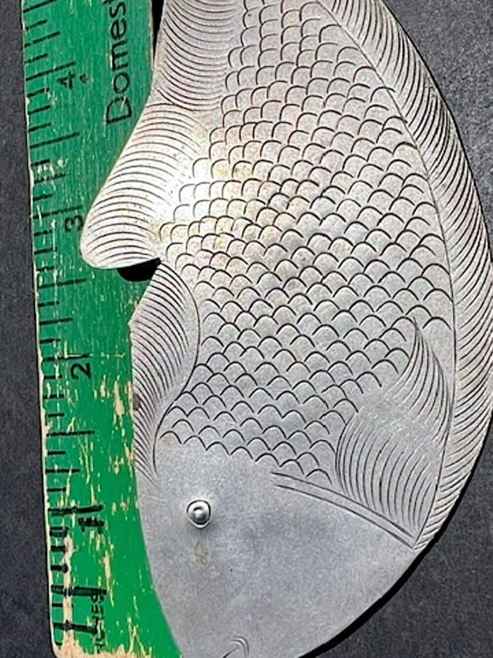 Vintage Large Metal FISH BROOCH Pin